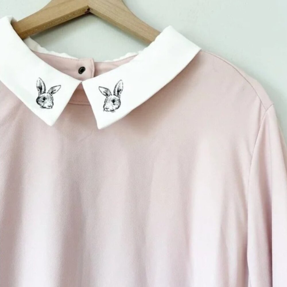 Victoria Beckham for Target Women's Pink Collared Dress-Rabbit Collar, 2X, New